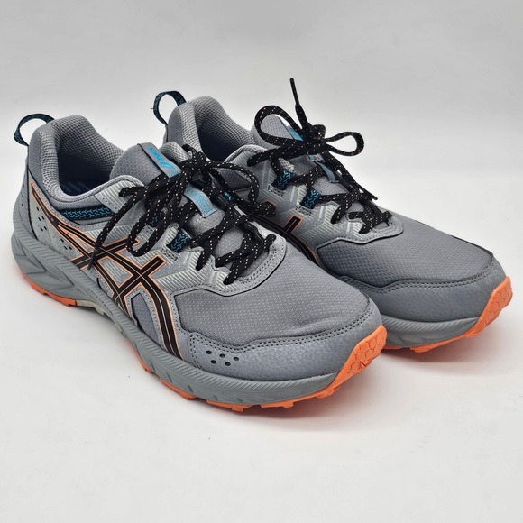ASICS Gel Venture 8 Gray Orange Trail Running Shoes Women's Size 9.5 - Picture 1 of 6